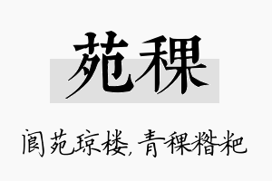 苑稞名字的寓意及含义