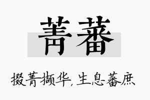 菁蕃名字的寓意及含义