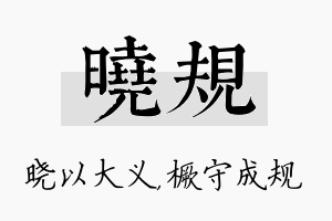 晓规名字的寓意及含义