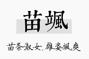 苗飒名字的寓意及含义