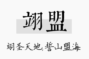 翊盟名字的寓意及含义