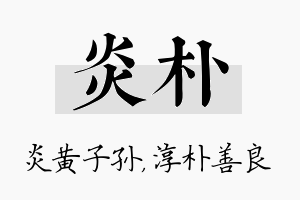 炎朴名字的寓意及含义