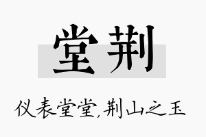 堂荆名字的寓意及含义