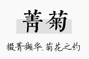 菁菊名字的寓意及含义