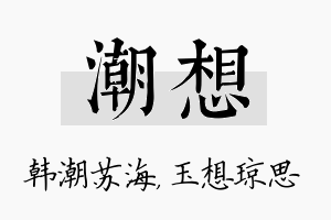 潮想名字的寓意及含义