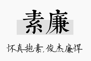 素廉名字的寓意及含义