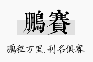 鹏赛名字的寓意及含义