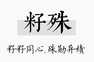 籽殊名字的寓意及含义