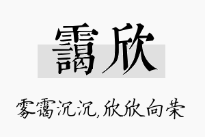 霭欣名字的寓意及含义