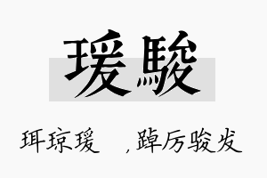 瑗骏名字的寓意及含义