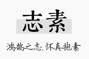 志素名字的寓意及含义