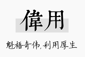 伟用名字的寓意及含义