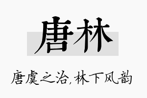 唐林名字的寓意及含义