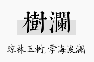 树澜名字的寓意及含义