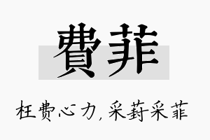 费菲名字的寓意及含义