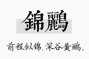 锦鹂名字的寓意及含义