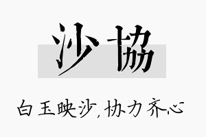 沙协名字的寓意及含义