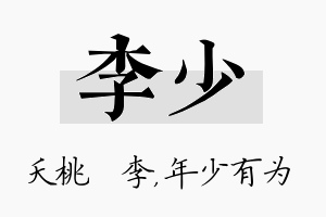 李少名字的寓意及含义