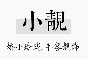 小靓名字的寓意及含义