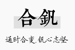 合钒名字的寓意及含义