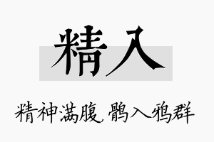 精入名字的寓意及含义