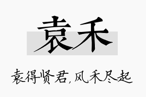 袁禾名字的寓意及含义