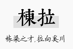 栋拉名字的寓意及含义