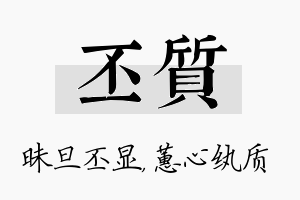 丕质名字的寓意及含义