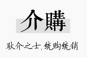 介购名字的寓意及含义