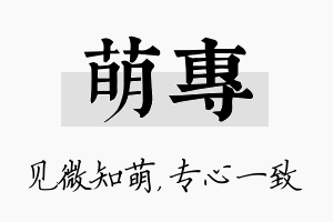 萌专名字的寓意及含义