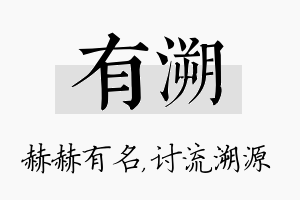 有溯名字的寓意及含义