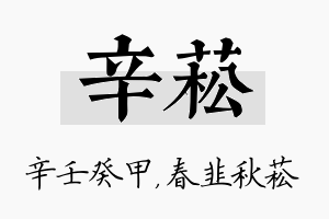 辛菘名字的寓意及含义