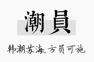 潮员名字的寓意及含义