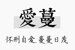 爱蔓名字的寓意及含义