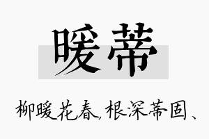 暖蒂名字的寓意及含义