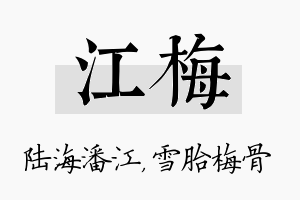 江梅名字的寓意及含义