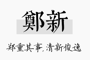 郑新名字的寓意及含义