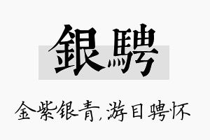 银骋名字的寓意及含义