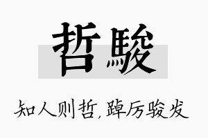 哲骏名字的寓意及含义