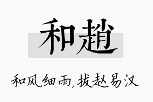 和赵名字的寓意及含义