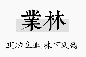 业林名字的寓意及含义