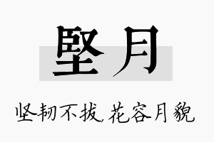 坚月名字的寓意及含义