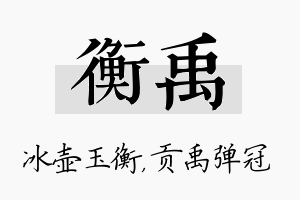 衡禹名字的寓意及含义