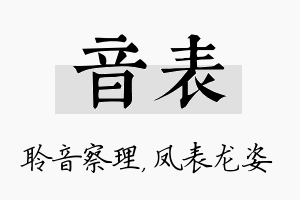 音表名字的寓意及含义