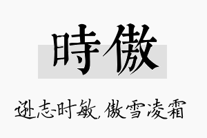 时傲名字的寓意及含义