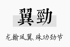 翼劲名字的寓意及含义