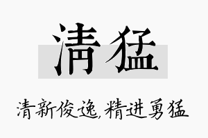 清猛名字的寓意及含义