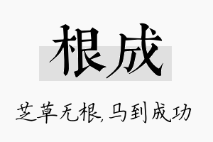 根成名字的寓意及含义