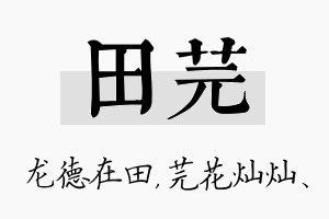 田芫名字的寓意及含义