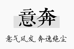 意奔名字的寓意及含义